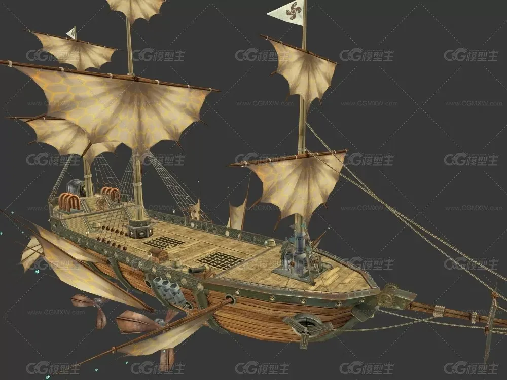 古代大船3d模型下载-1