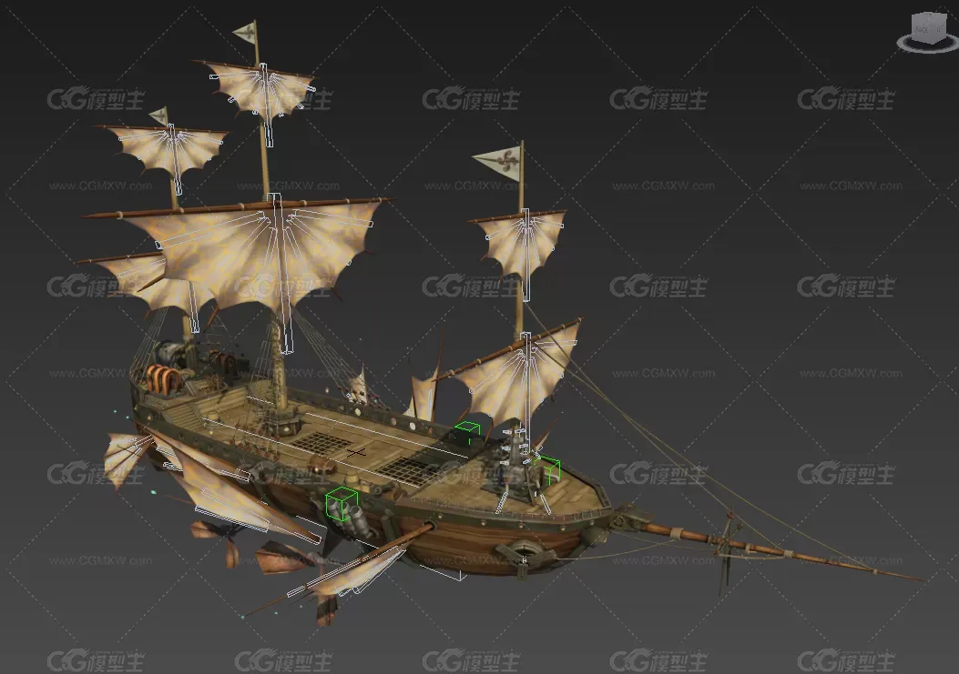 古代大船3d模型下载-5