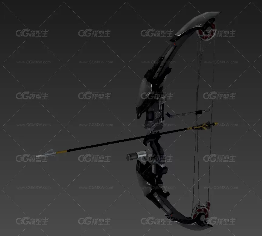 复合弓3d模型 弓弩模型 带绑定动画-2
