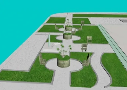 校园地形3dmax模型下载！中学学校的全景地形图3dmax模型下载！含贴图！