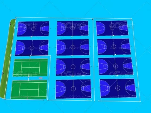 校园地形3dmax模型下载！中学学校的全景地形图3dmax模型下载！含贴图！-4