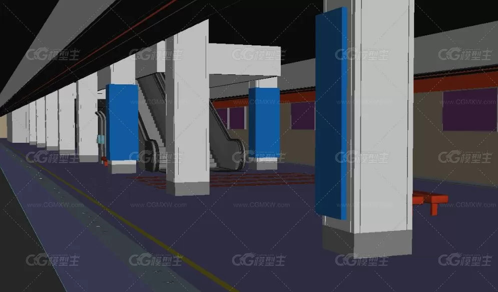 Maya的地铁站模型-1
