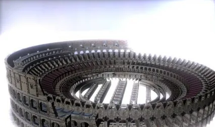 超精细的古罗马竞技场建筑OBJ模型下载！破败的古罗马斗兽场剧场场景建筑OBJ模型下载！