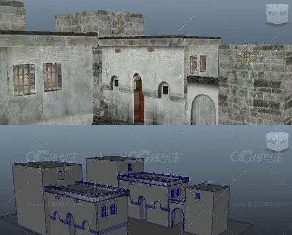 民国老旧房屋CG模型-1