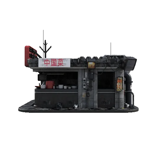 Kitbash3D-Cyber Streets赛博朋克科幻街道小店3D模型