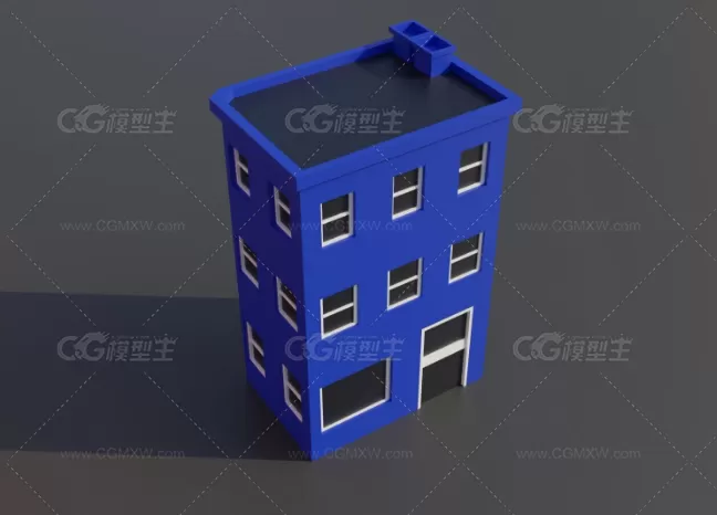 卡通建筑3D模型，内含fbx和obj格式。-4