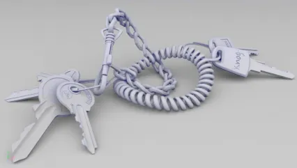 钥匙链，钥匙串3D模型。