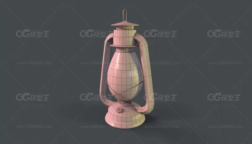 煤油灯3d模型-3