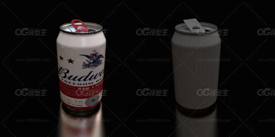 易拉罐 啤酒罐 饮料瓶 压扁的易拉罐3D模型-8