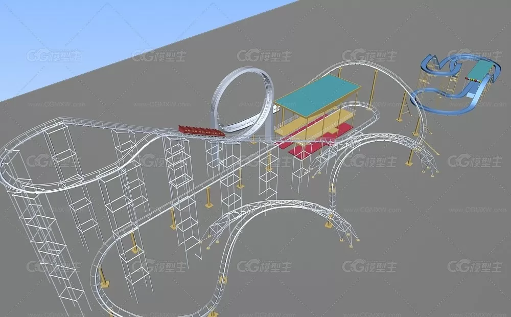 过山车游戏场景模型-1