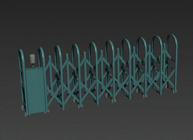 伸缩门3D模型 带动画