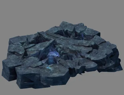 地裂效果obj模型下载！山石地形效果场景3dmax模型下载！岩石地形场景3d模型下载！