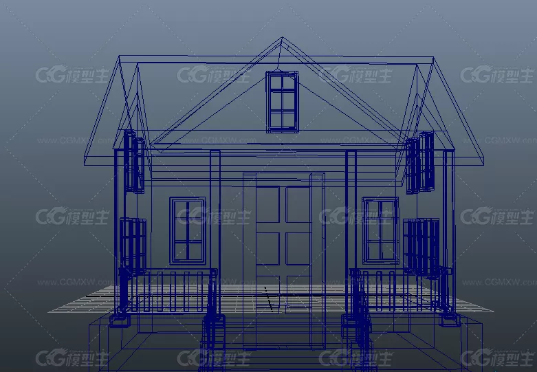 一个简单的小房子maya模型-3