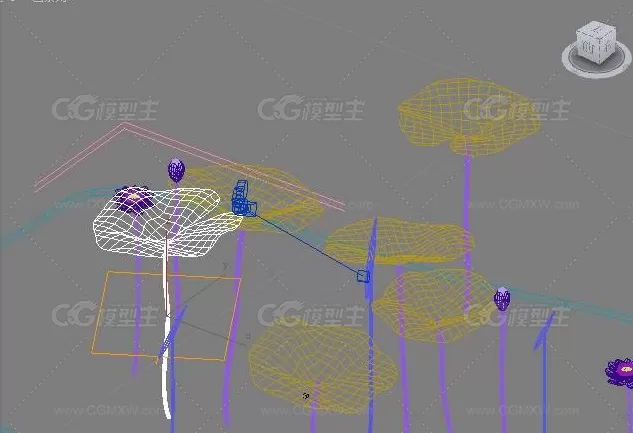 中国风水墨荷塘，水墨荷花！水墨池塘效果3d模型下载！-2