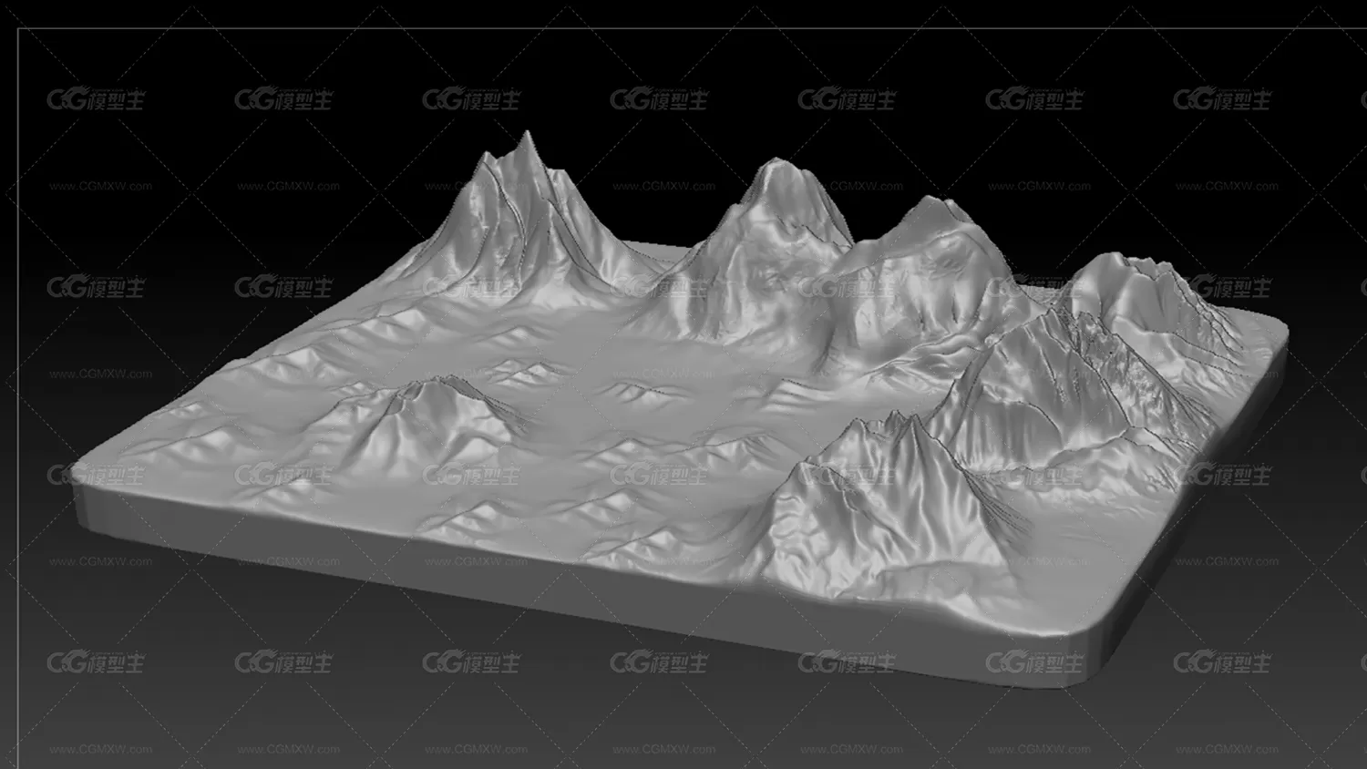 3D山模型，可打印山体，STL格式山脉模型，3D石头山，3D雪山模型-1