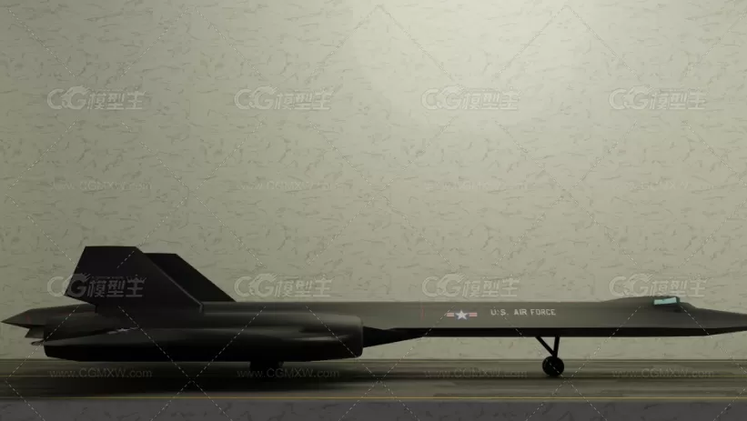 sr-71黑鸟侦察机3D模型-2