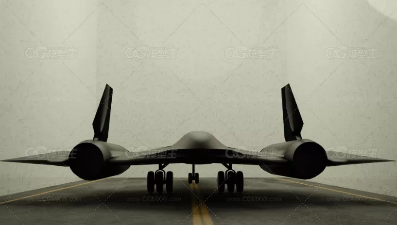 sr-71黑鸟侦察机3D模型-4