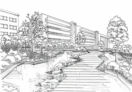 现代感手绘风景与建筑线稿图片大全赏析