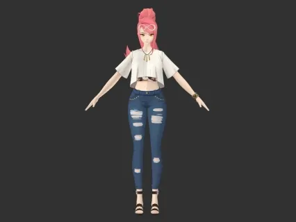 时尚女孩3D模型下载