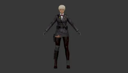 英姿飒爽的制服美女模型 科幻游戏女角色3d模型