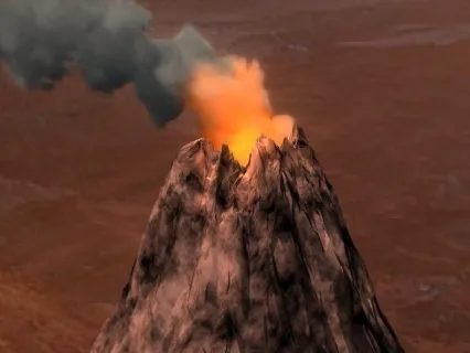 火山，有火山喷发效果的maya模型下载。