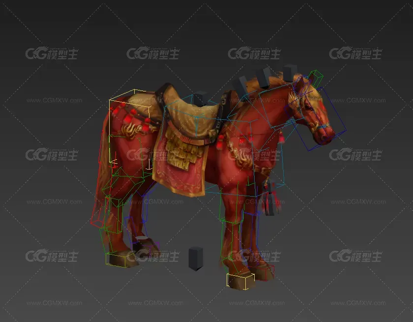 赤兔 汗血宝马 马坐骑 游戏模型-4