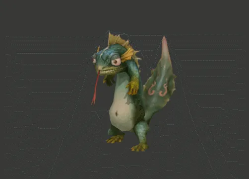 大眼蜥蜴3d模型 带绑定和全套游戏动作