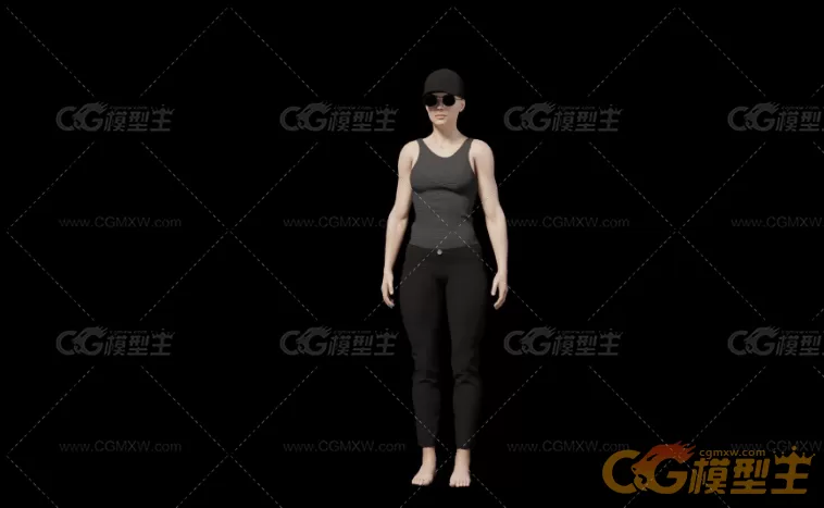 穿运动装的女性3D模型-5