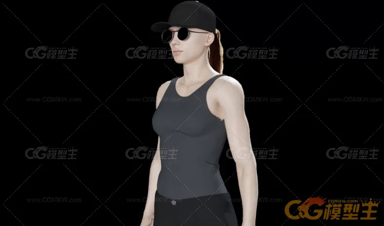 穿运动装的女性3D模型-9