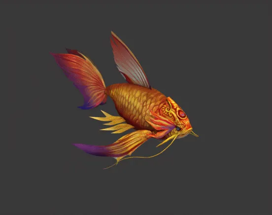 龙门锦鲤3D模型 带绑定动画