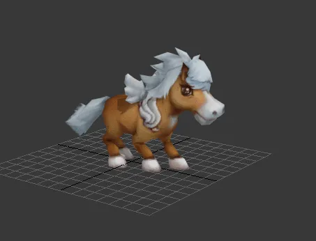 Q版卡通小马3D模型 马上有钱 带绑定和全套游戏动作-1