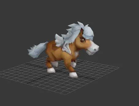 Q版卡通小马3D模型 马上有钱 带绑定和全套游戏动作-2