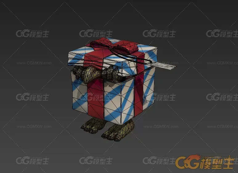 一个盒子怪3D模型-3