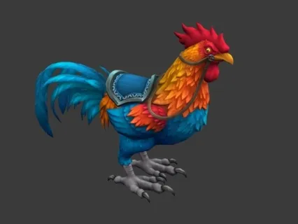 五彩大公鸡坐骑3D模型