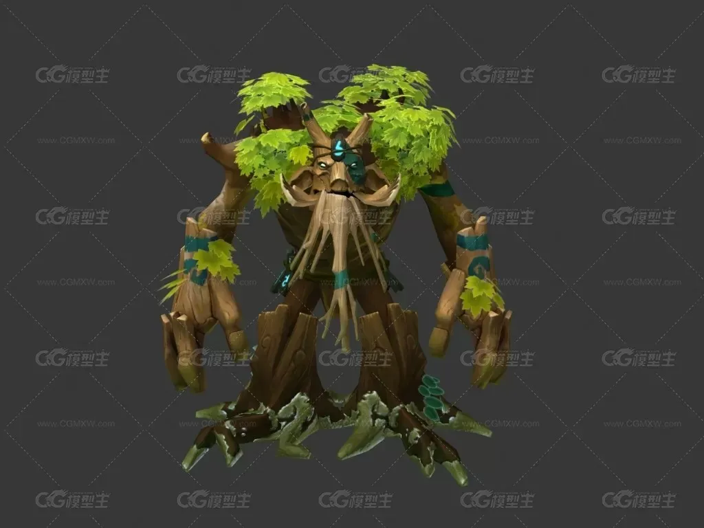 树人怪3d模型 有CS蒙皮绑定和动画-3