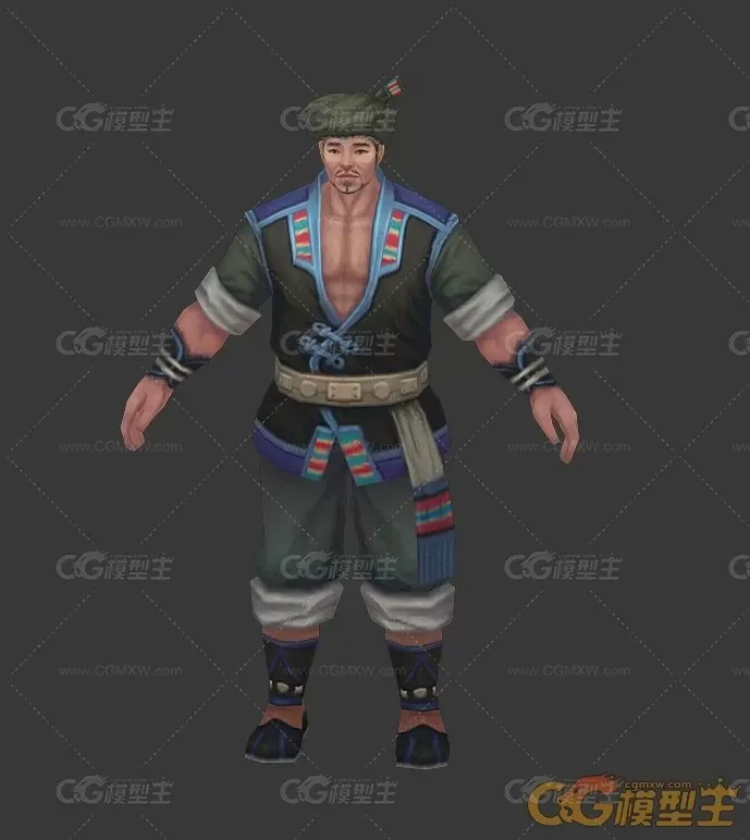 3D手绘角色苗族男人-1