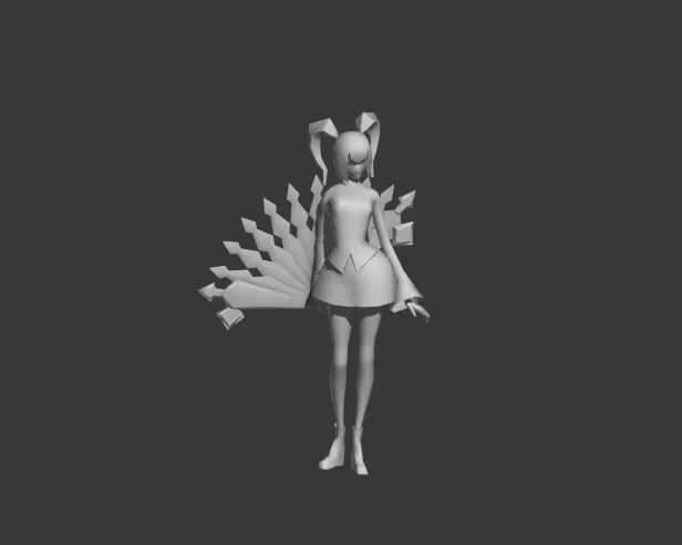卡通小萝莉3d模型BIP动作-2