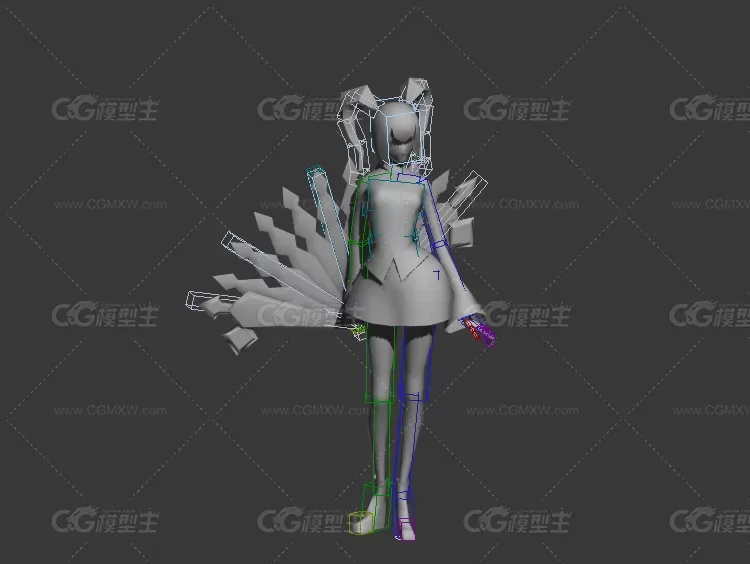卡通小萝莉3d模型BIP动作-6