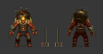 3D手绘模型炎魔