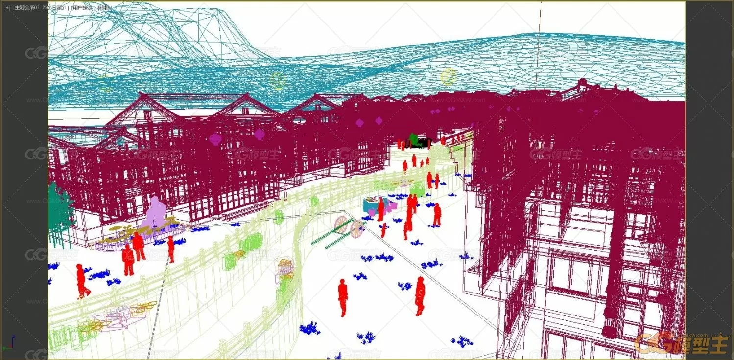 【整套古建筑】古街_古镇_中式建筑_古代集市 古城街巷 古城-2