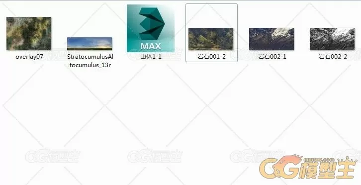 山水船只自然场景3dmax模型下载！有贴图！-2