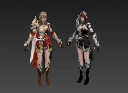 游戏女战士模型 FBX格式