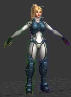 科幻游戏女角色动作模型带绑定BIP