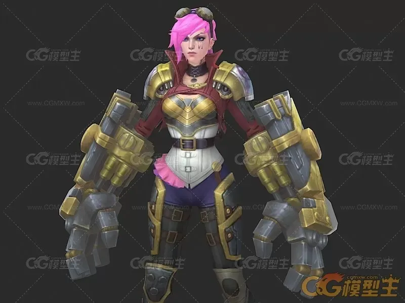 3D网游科幻女角色游戏模型-1