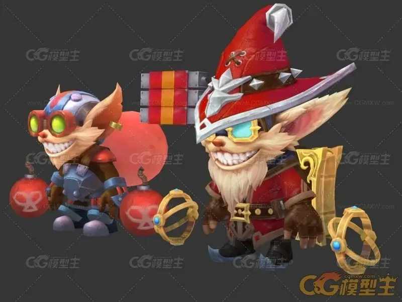 3D手游卡通人物角色模型-1