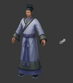 3D手绘角色穷书生