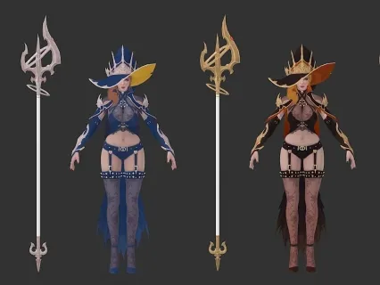 神魔游戏女法师角色模型