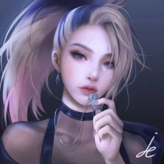 充满个性的韩国画师《Pinker》美女头像插画作品