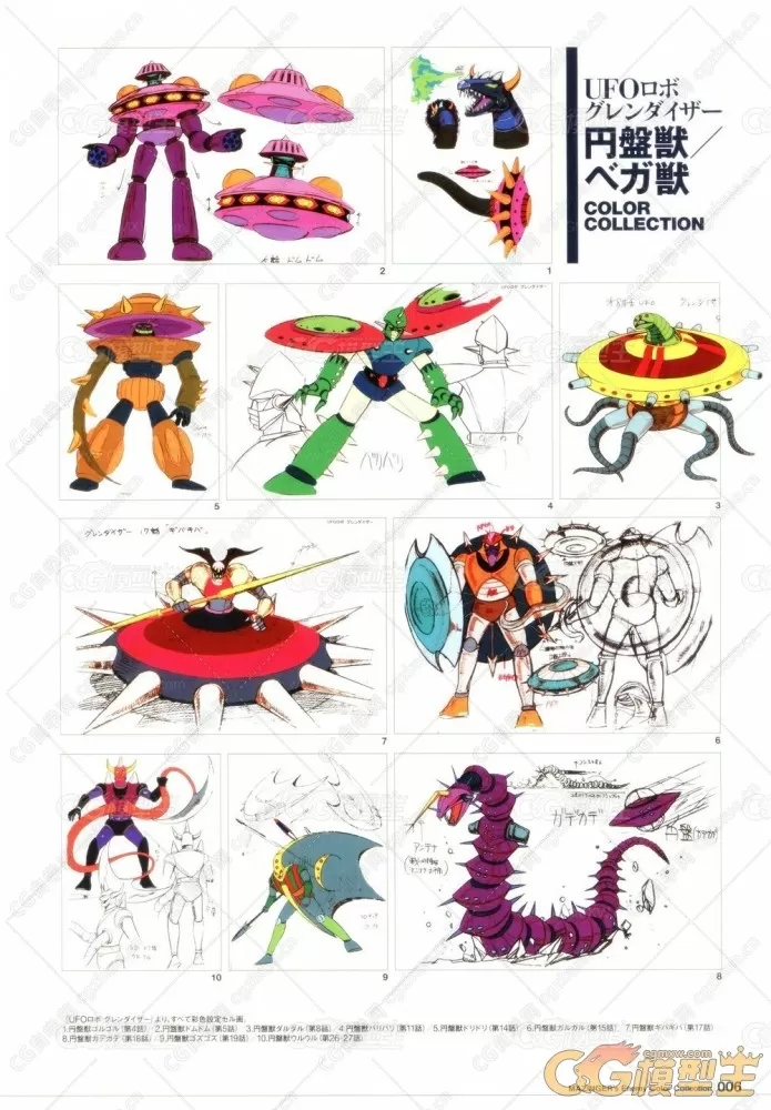 经典机甲系列动画“魔神（Mazinger）”系列机械怪物设定画集-6