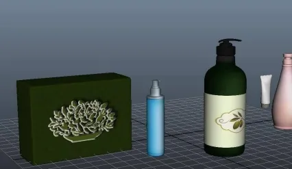 洗护用品maya模型下载！护肤品化妆品maya模型！化妆品旅行小样套装maya模型！